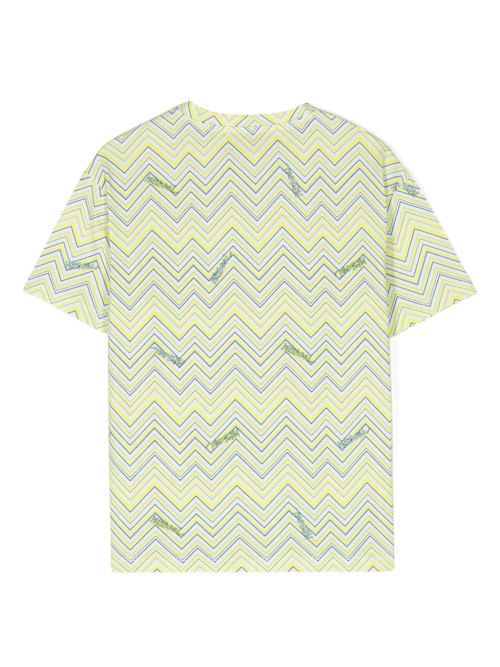 Shop Missoni Logo-print Zigzag T-shirt In Green