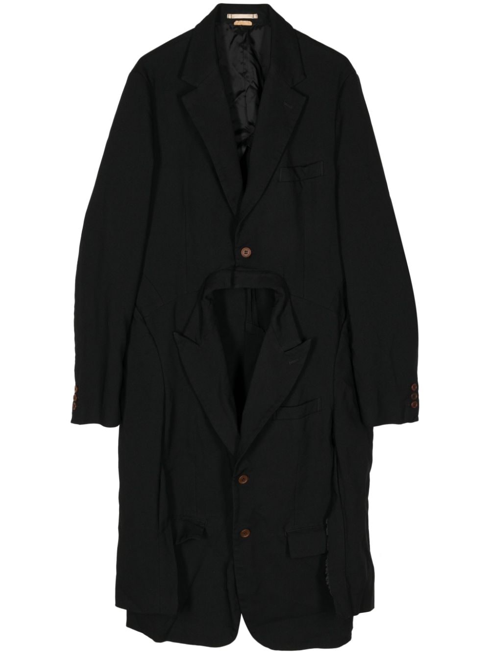 Comme Des Garçons Homme Deux Double-jacket Coat In Black