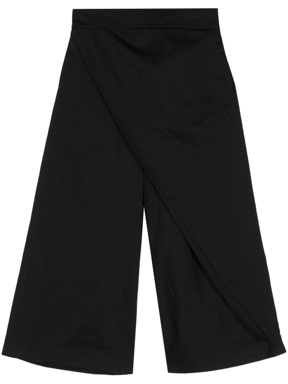 Loewe Cropped Wrap Cotton Trousers In Black