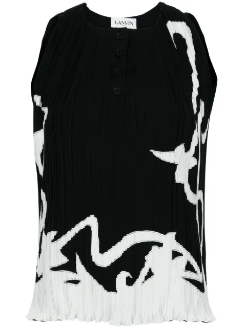 Lanvin blusa plisada con estampado abstracto