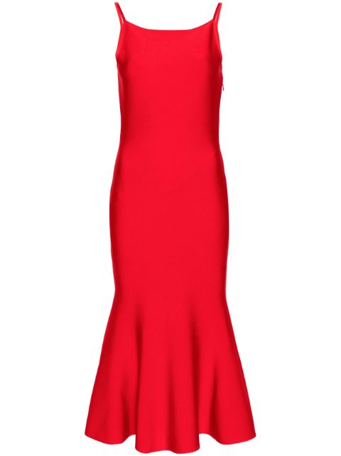 Alexander McQueen square-neck flared midi dress