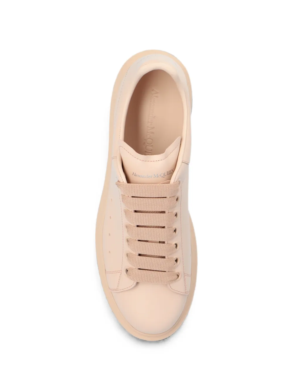 Alexander McQueen Oversized Tonal Leather Sneakers in Neutrals, view 3
