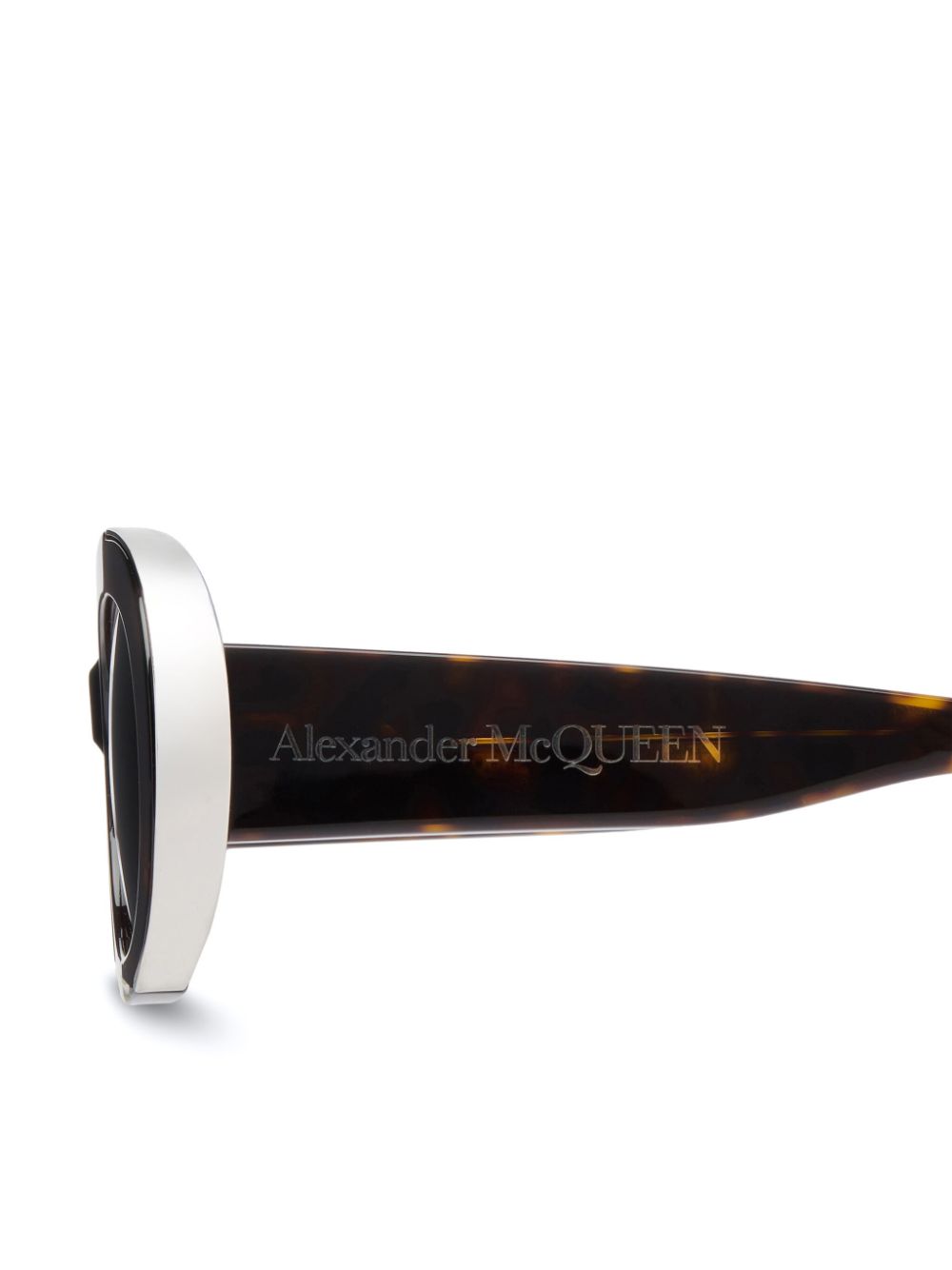 Alexander McQueen Eyewear The Grip zonnebril met ovalen montuur Zwart