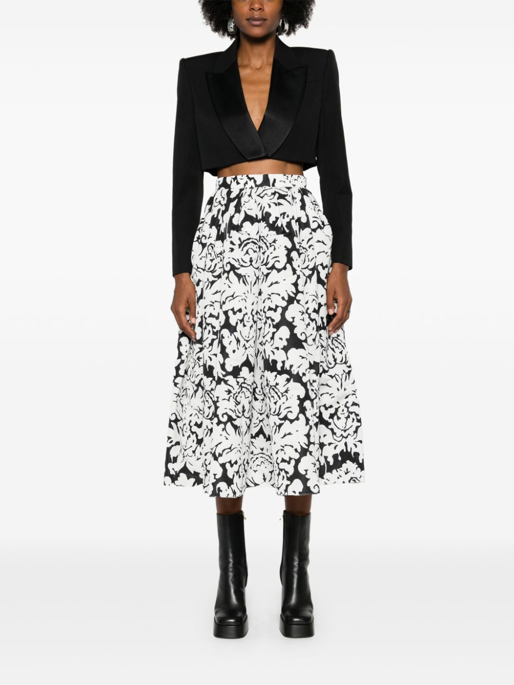 Alexander McQueen Damask-print midi skirt Women