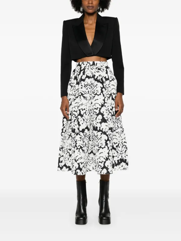 ワンピース ALEXANDER MCQUEEN Women Mid Skirts 758519Q1A6G1160 Black ALEXANDER McQUEEN - GATHERED MIDI SKIRT - Eleonora Bonucci