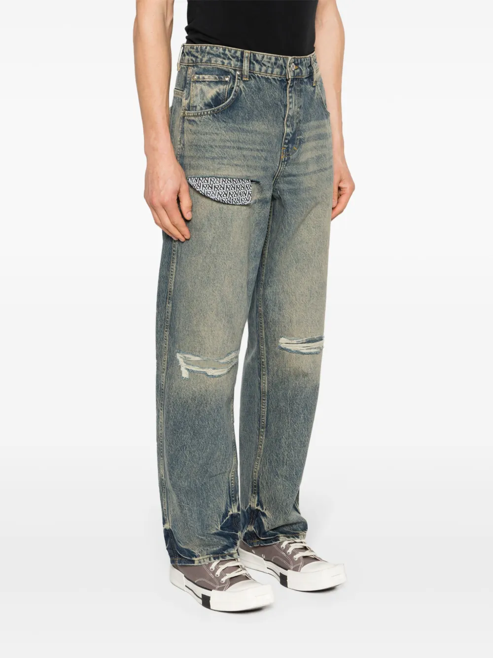  Represent R3d Destroyer Mid-rise Loose-fit Jeans - Blue 