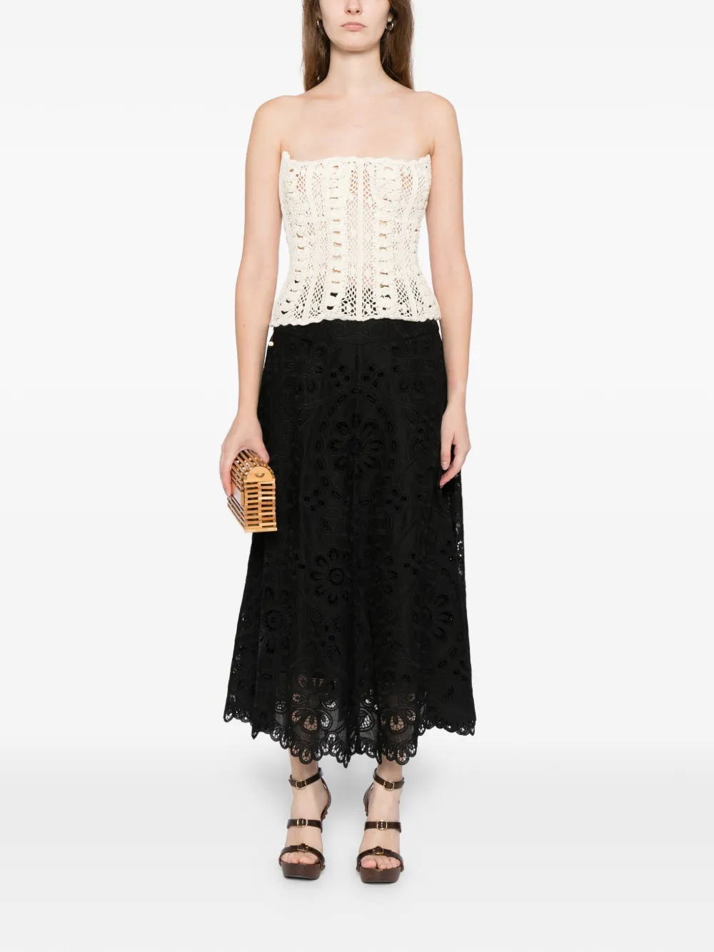 Oscar de la Renta Gebreide tanktop Beige