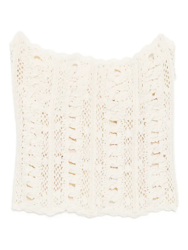Oscar de la Renta Knitted Tank Top in Neutrals