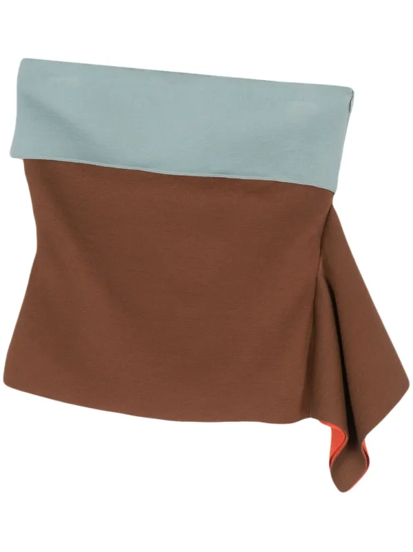 Fendi Draped Asymmetric Mini Skirt in Blue