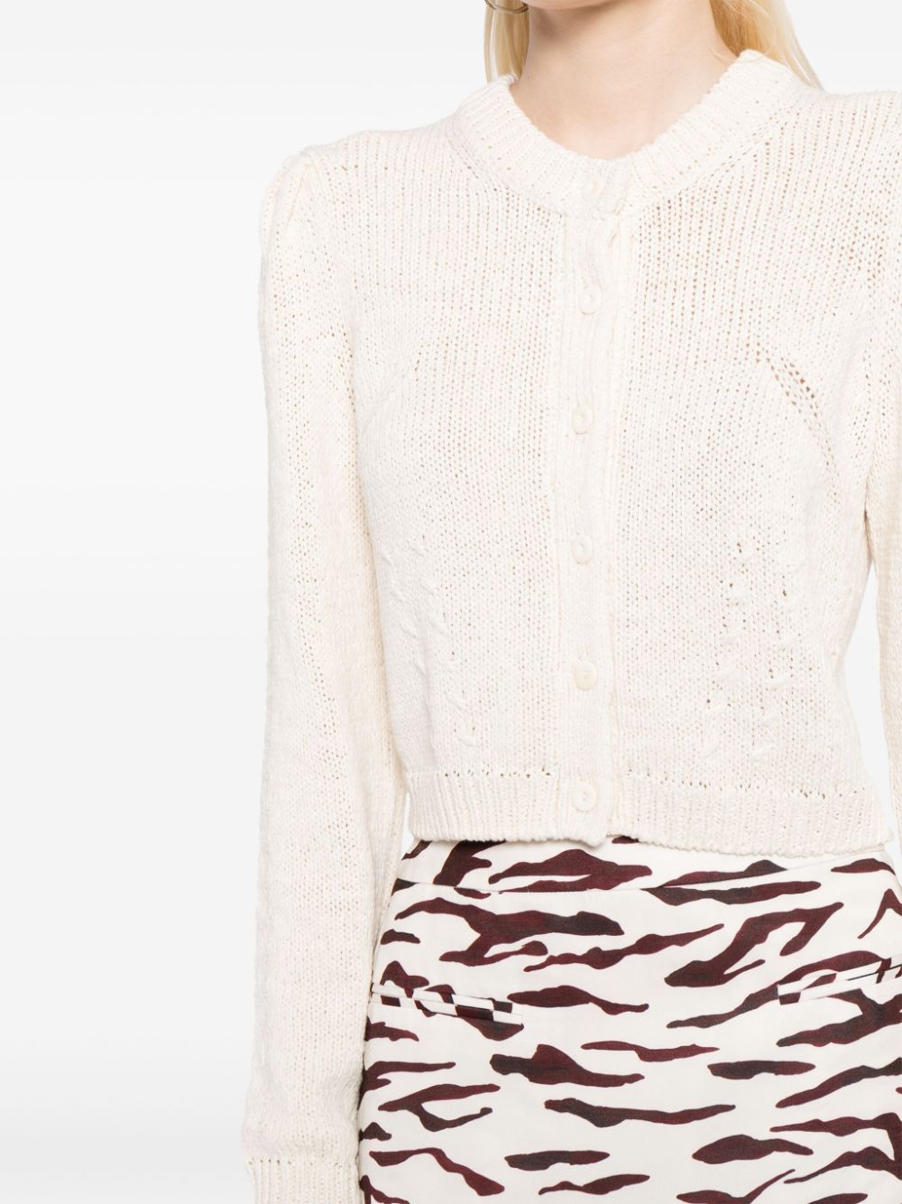 Shop Ulla Johnson Delphina Knitted Cardigan In Neutrals