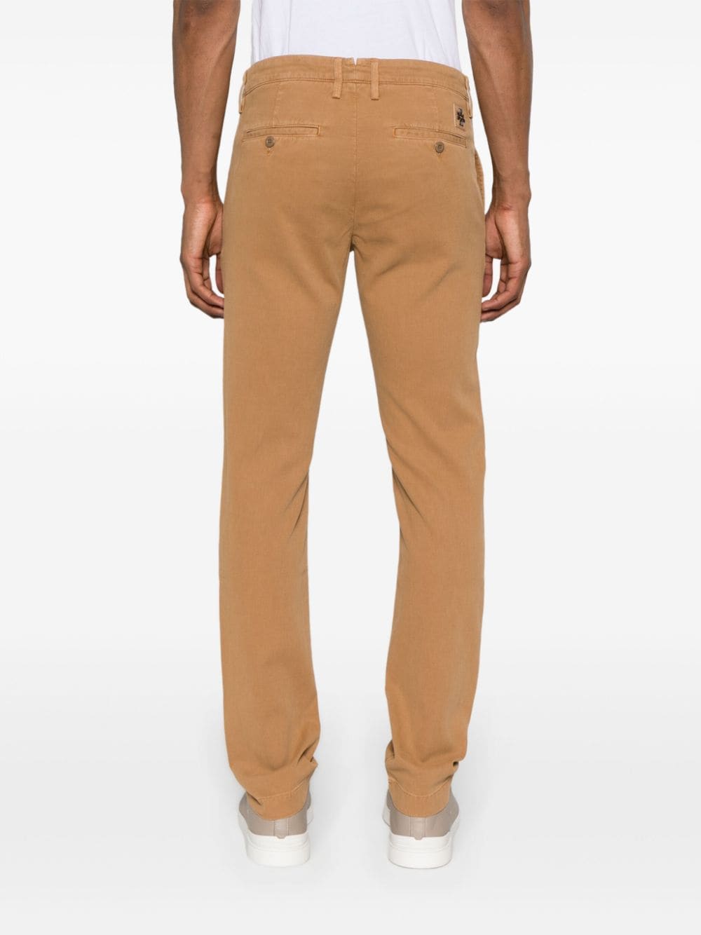 Shop Jacob Cohen Slim-cut Piqué Trousers In Brown