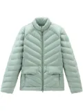 Woolrich logo-appliqué chevron-quilted puffer jacket - Green