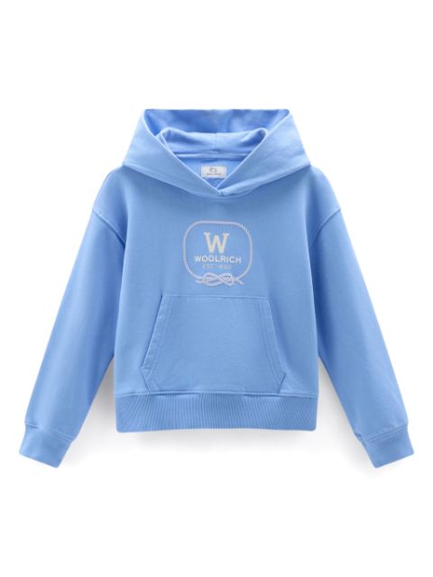Woolrich Kids logo-print cotton hoodie