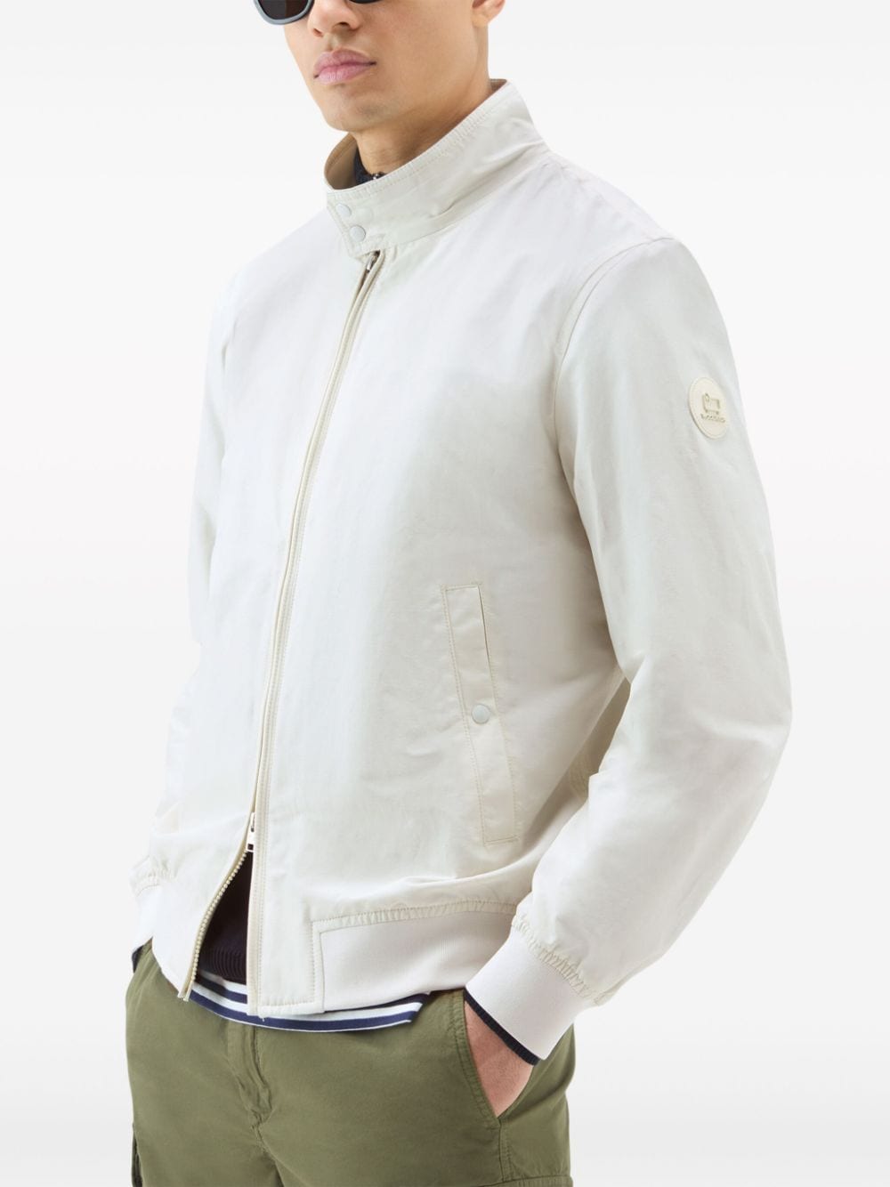 Shop Woolrich Cruiser Bomber Jacket In White