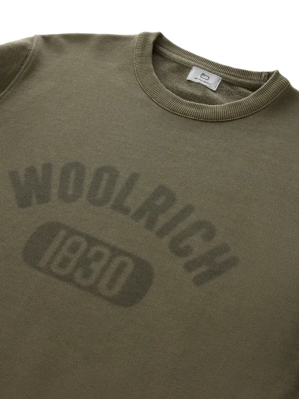 Woolrich logo-print Cotton Sweatshirt | Green | FARFETCH JO