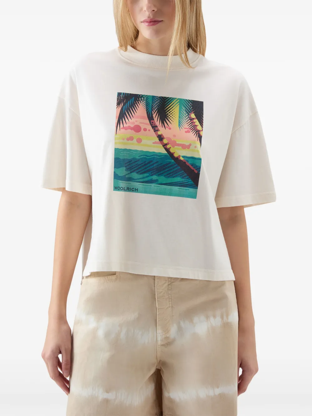 Woolrich Katoenen T-shirt met grafische print Wit