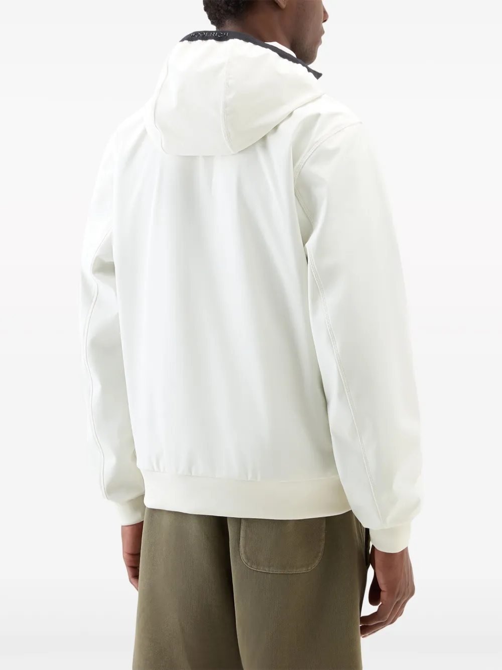 Shop Woolrich Softshell Hooded Jacket In White