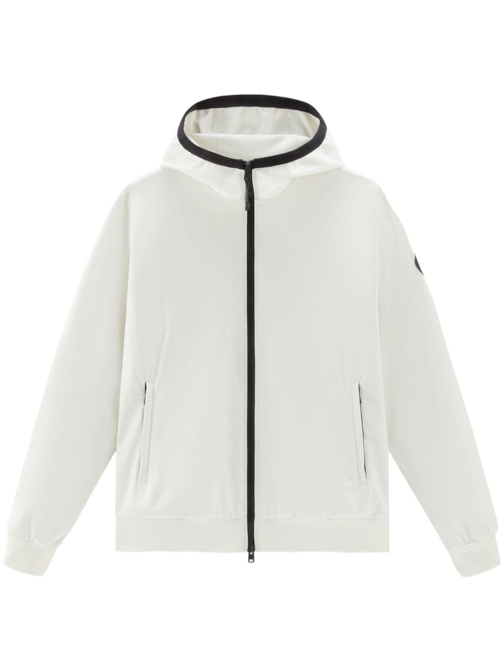 Shop Woolrich Softshell Hooded Jacket In White