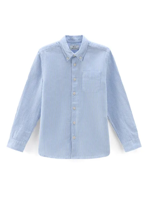 Woolrich Kids striped button-up shirt