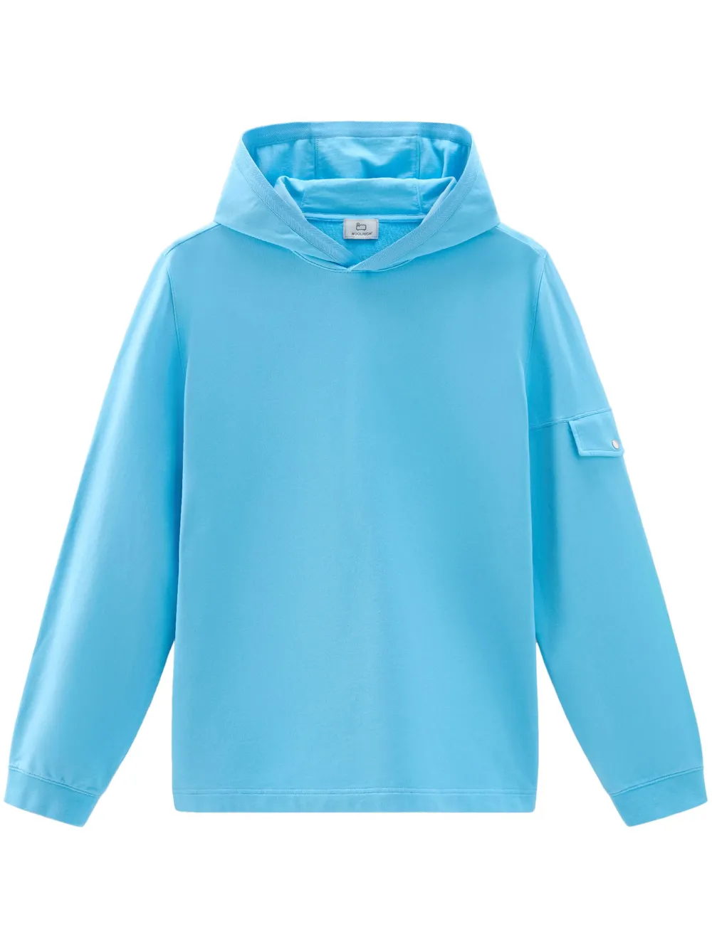 Woolrich Flap-sleeve Cotton Hoodie In Blue