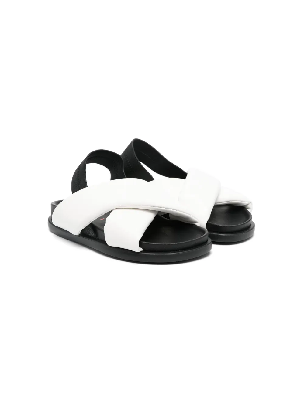 Marni Kids' Crossover-strap Leather Sandals In White