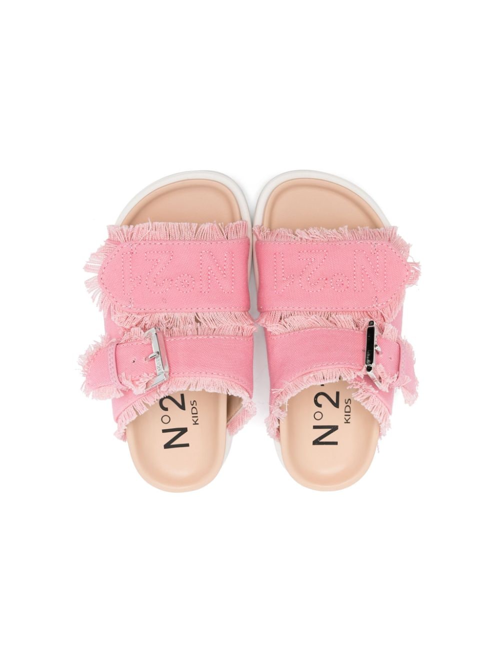 Shop N°21 Embroidered-logo Sandals In Pink