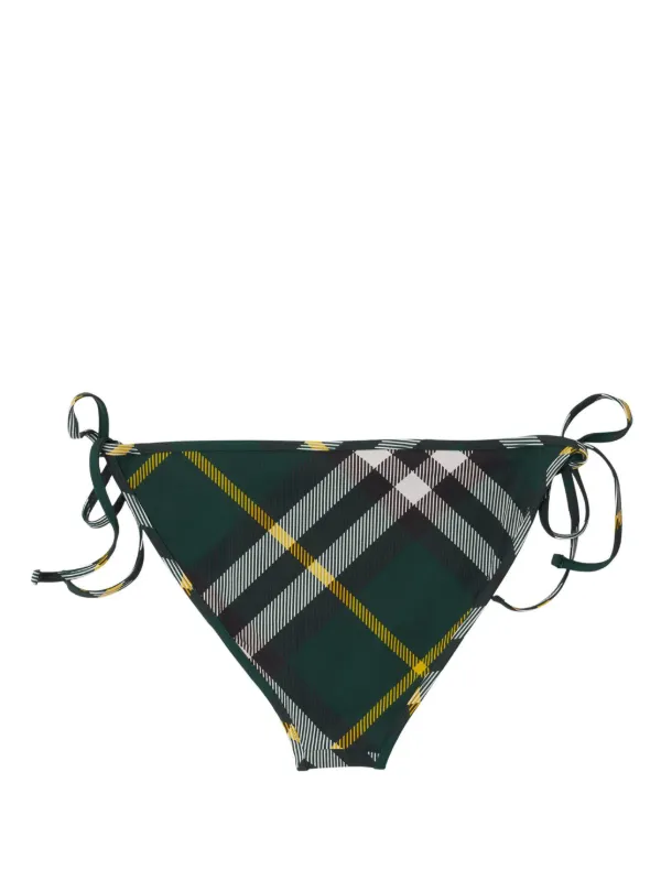 Burberry Checked Bikini Briefs | Green | FARFETCH