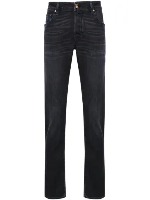 EVISU Calça Jeans Cenoura Com Logo | Preto | FARFETCH BR