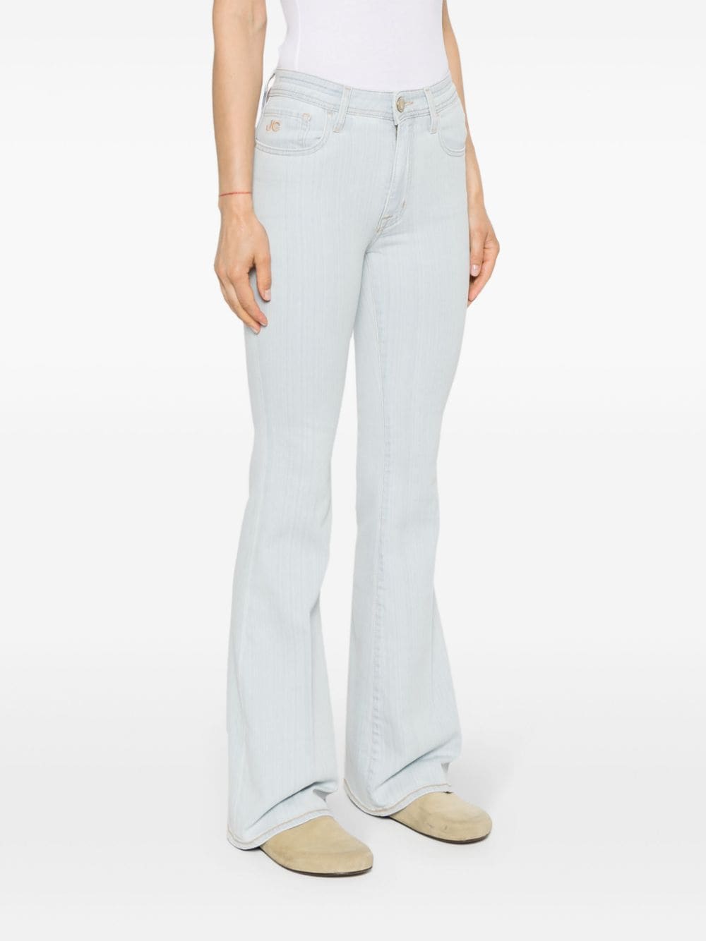 Shop Jacob Cohen Victoria Flared Jeans In Blue