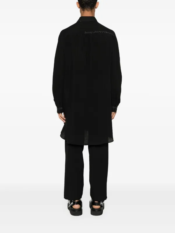 Yohji Yamamoto ジグザグ リネンシャツ | ブラック | FARFETCH JP