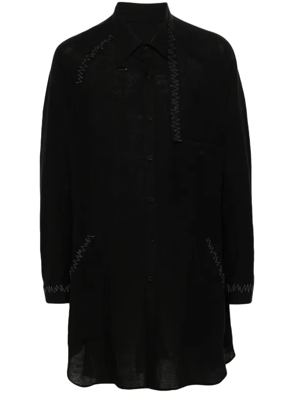 Ｊ様 Yohji Yamamoto ジグザグ リネンシャツ | ブラック | FARFETCH JP