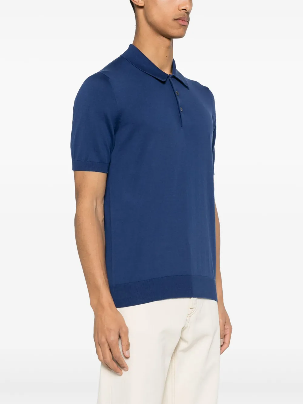 Shop Fileria Knitted Polo Shirt In Blue