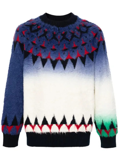 sacai suéter tejido con motivo en jacquard