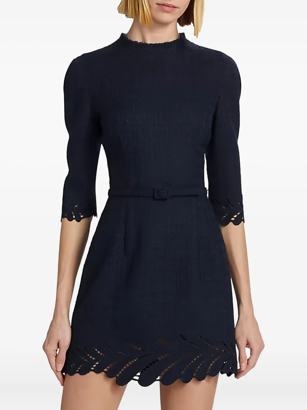 Oscar de la Renta bouclé-lace mini dress | Blue | Image 1