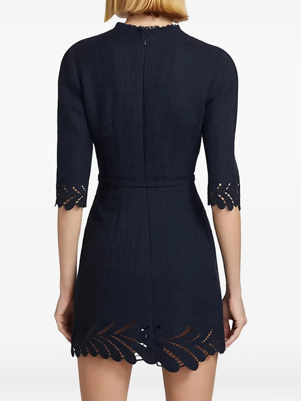 Oscar de la Renta Mini-jurk met bouclé kant Blauw