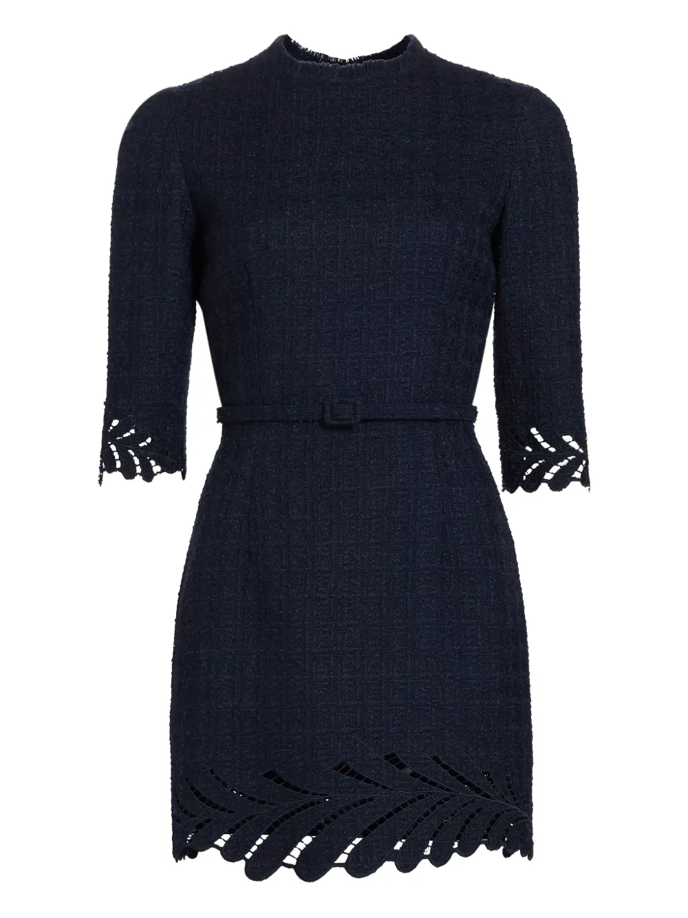 Oscar de la Renta Mini-jurk met bouclé kant Blauw