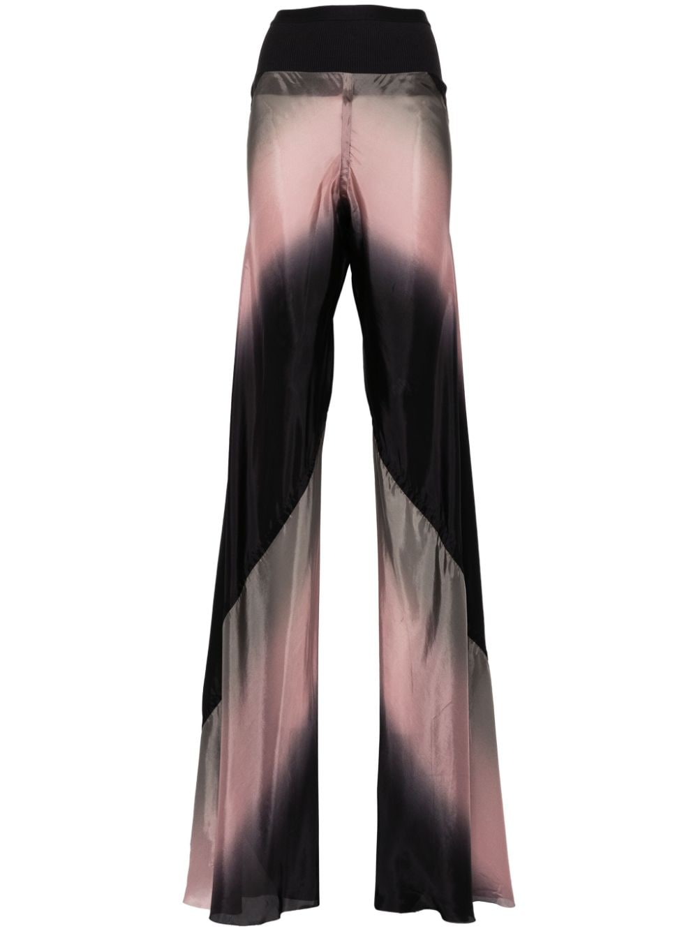RICK OWENS GRADIENT-EFFECT PANELLED PALAZZO PANTS