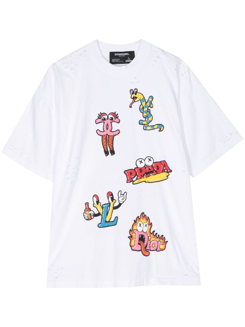 cartoon graphic-print cotton T-shirt