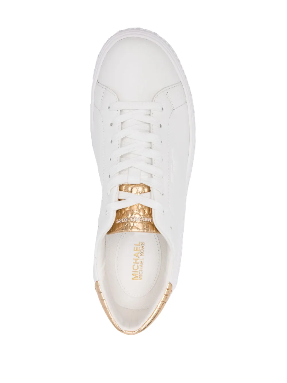 Shop Michael Michael Kors Grove Leather Sneakers In White