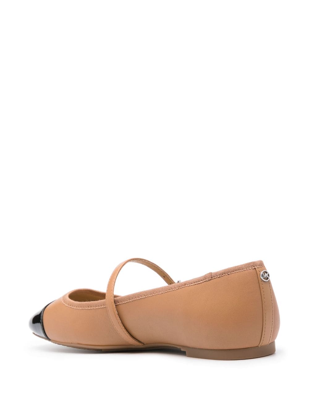 Shop Michael Michael Kors Mae Leather Ballerina Shoes In Brown