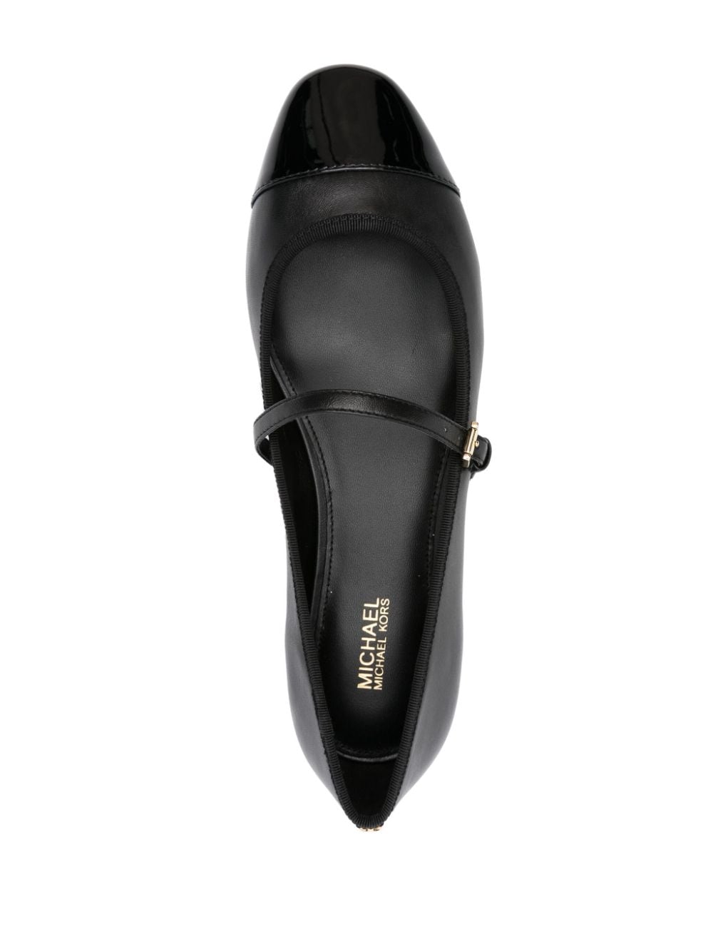 Shop Michael Michael Kors Mae Leather Ballerina Shoes In Black