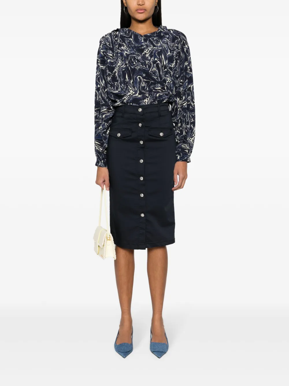 LIU JO high-waisted skirt - Blauw