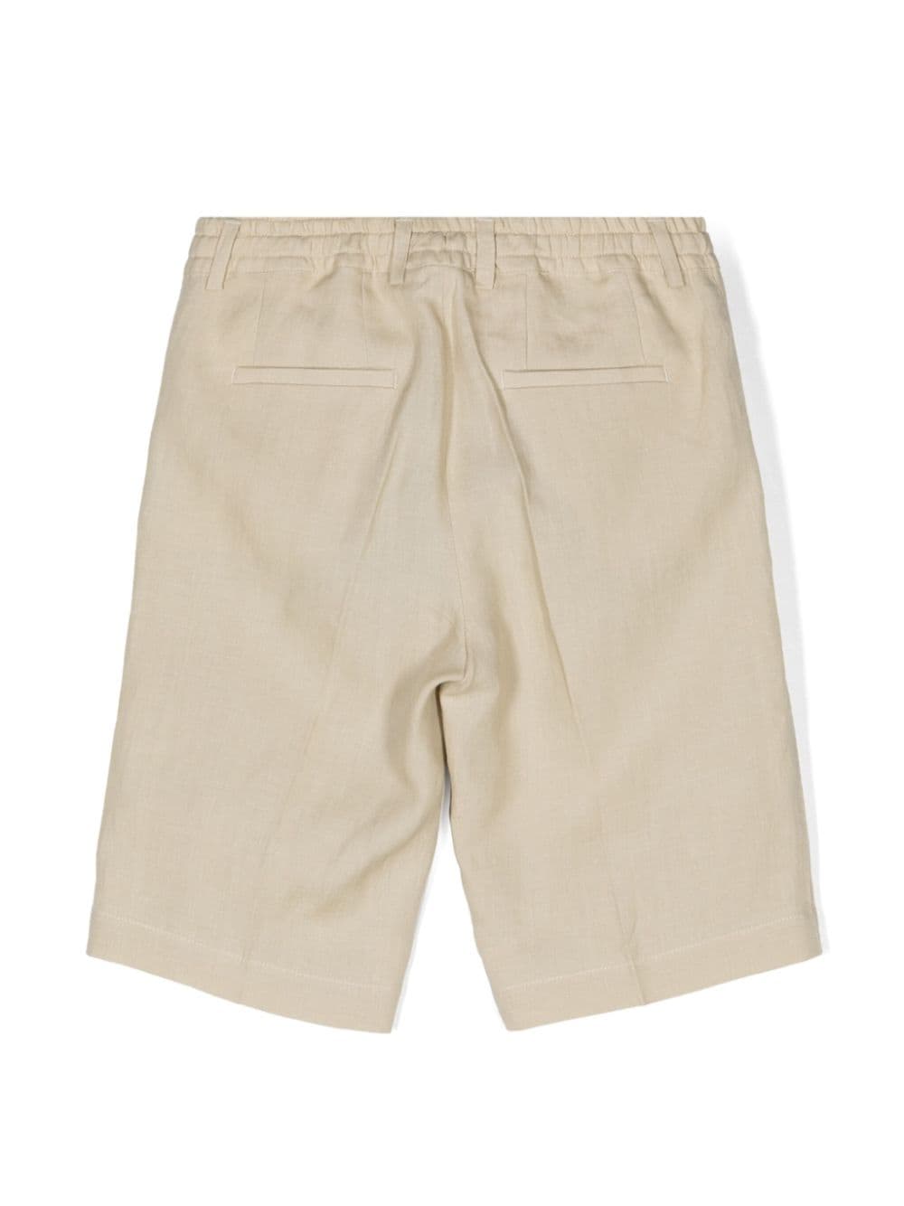 Image 2 of Dolce & Gabbana Kids logo-appliqué linen bermuda shorts