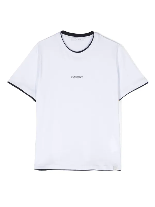 Paolo Pecora Kids contrasting trim Cotton T shirt White FARFETCH UK