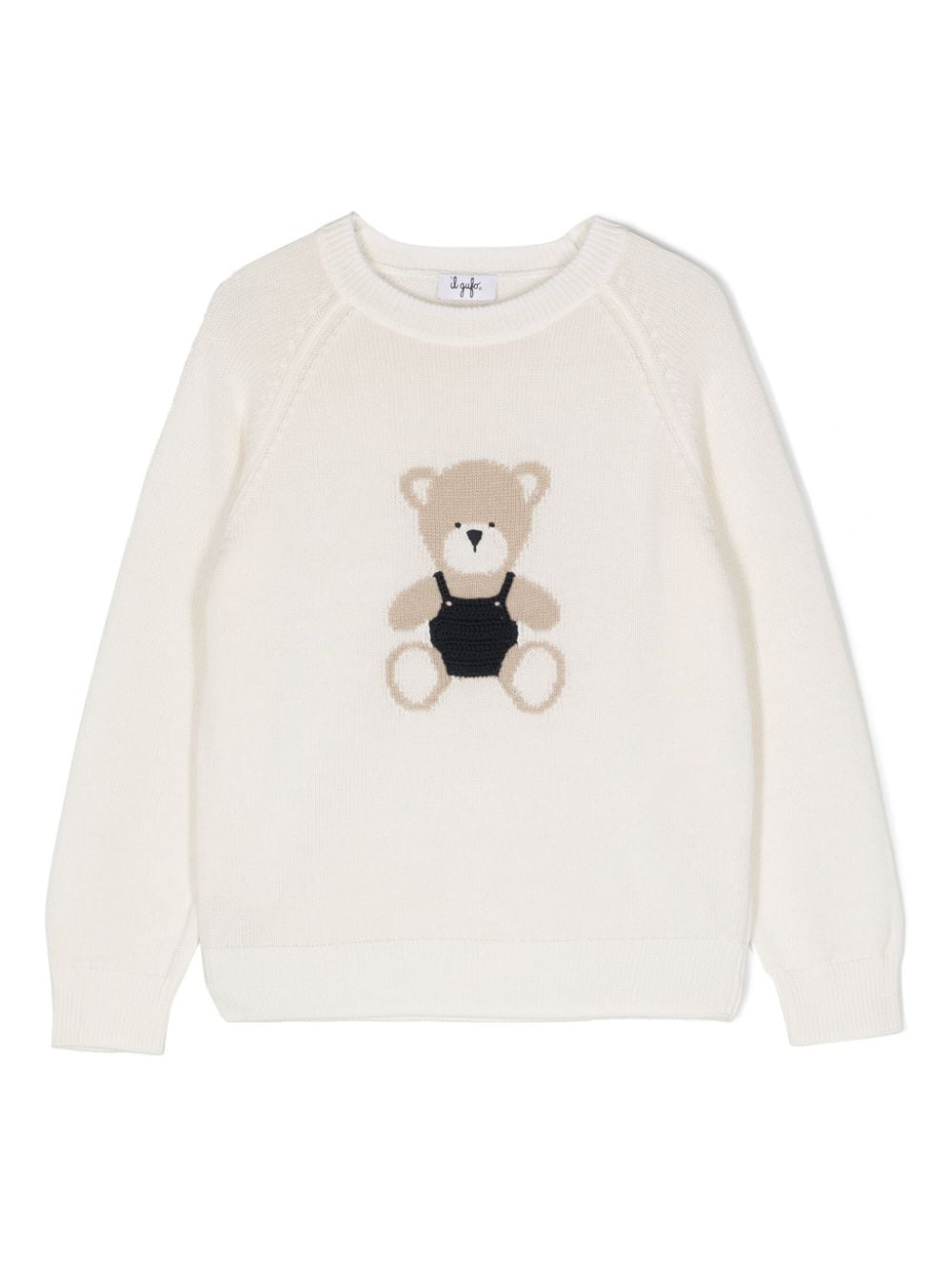 Il Gufo Kids' Teddy-bear Jumper In White