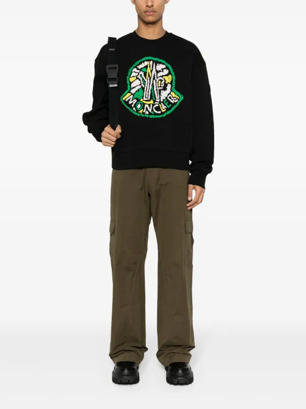 Moncler ロゴ スウェットシャツ | ブラック | FARFETCH JP