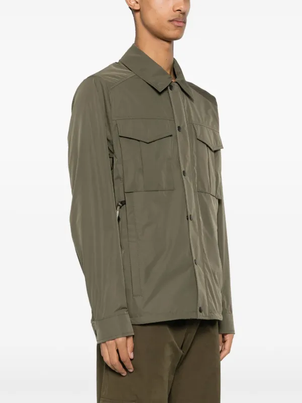 パリ正規店買付!【MONCLER】シアサッカー素材 シャツジャケット Moncler Frema シャツジャケット | グリーン | FARFETCH JP
