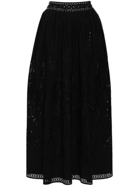 Alberta Ferretti lace-detail maxi skirt