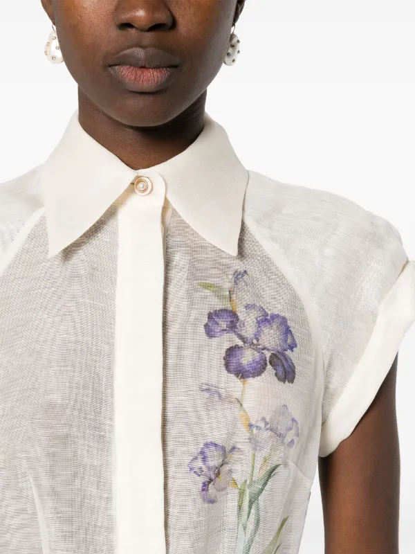 ZIMMERMANN Natura Flip floral-print Minidress | White | FARFETCH