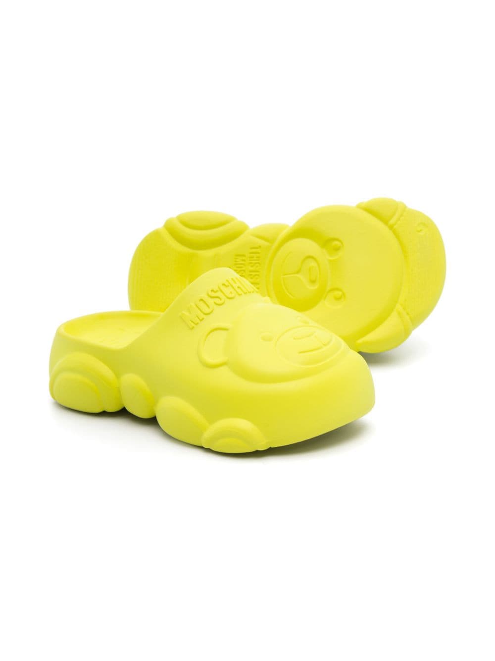 Moschino Kids Teddy Bear chunky slippers - Geel